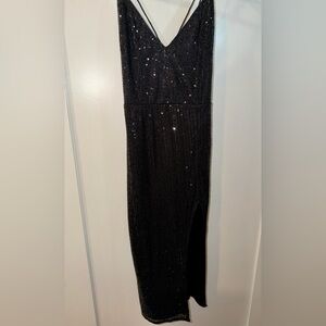 Women’s Black Sequin Dress Sz L Windsor Brand